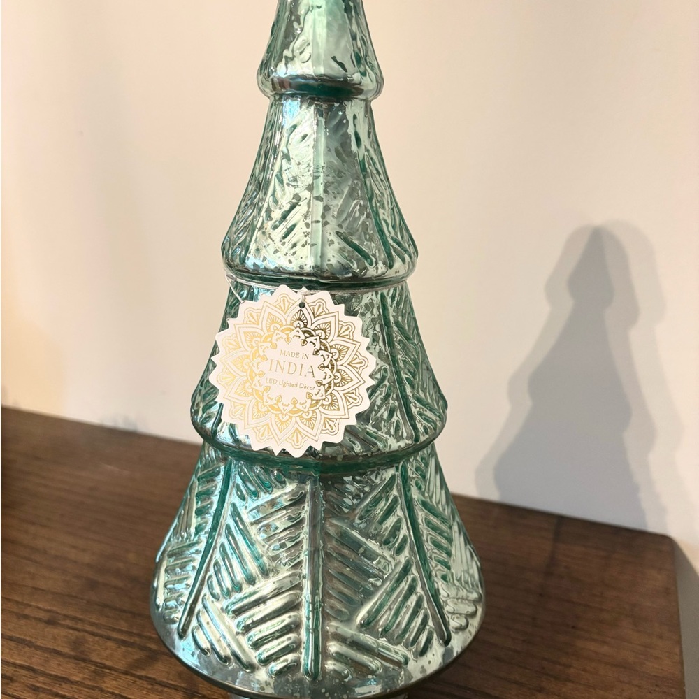 Aqua Mercury Glass LED Light up Holiday Tree